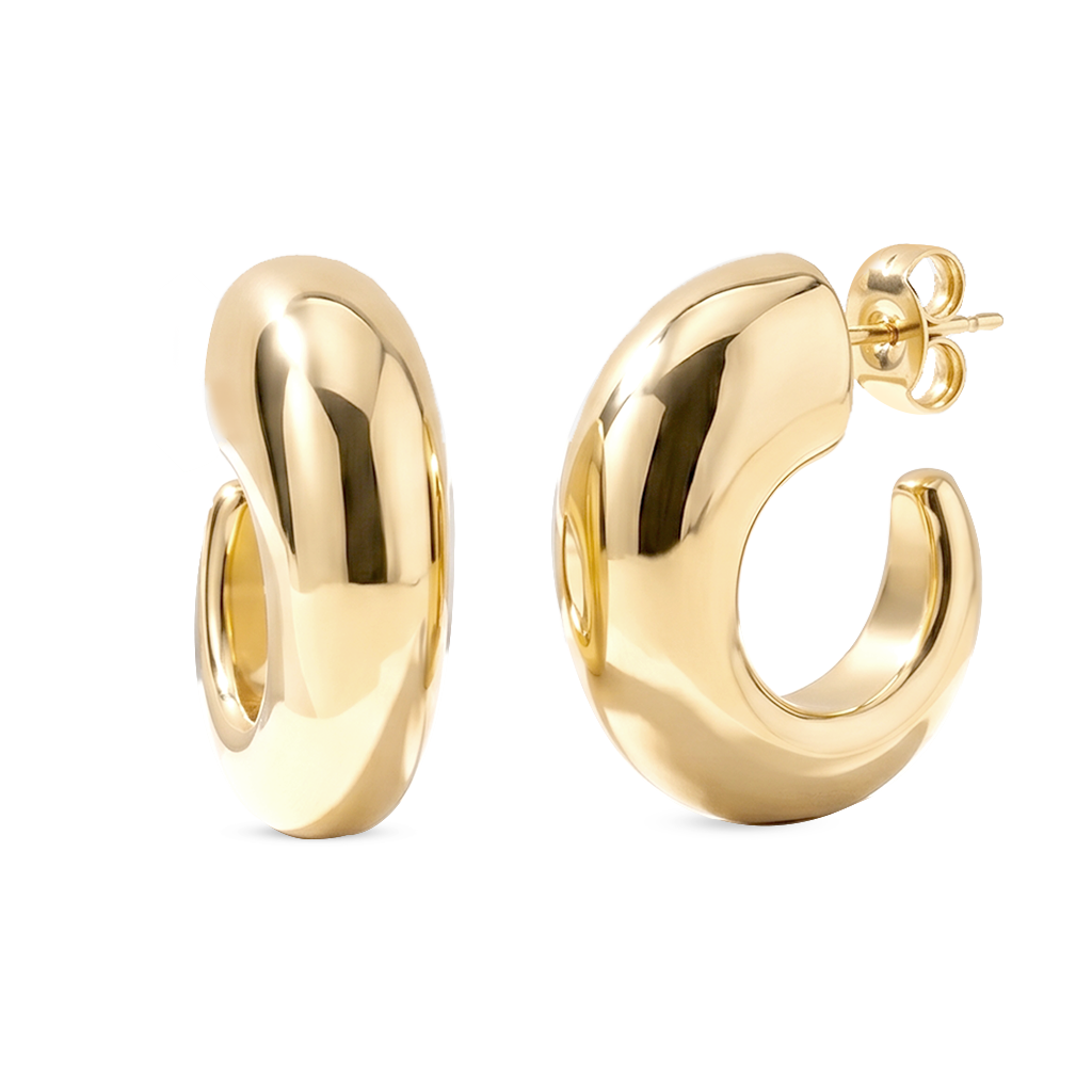 Camila Chunky Open Hoop Earrings Gold
