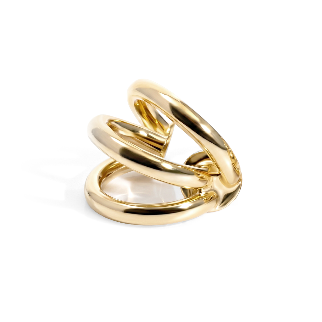 Ellen Triple Strand Statement Ear Cuff Gold