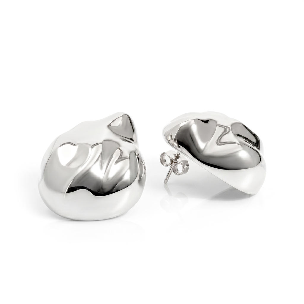 Giselle Textured Dome Drop Earrings Gold