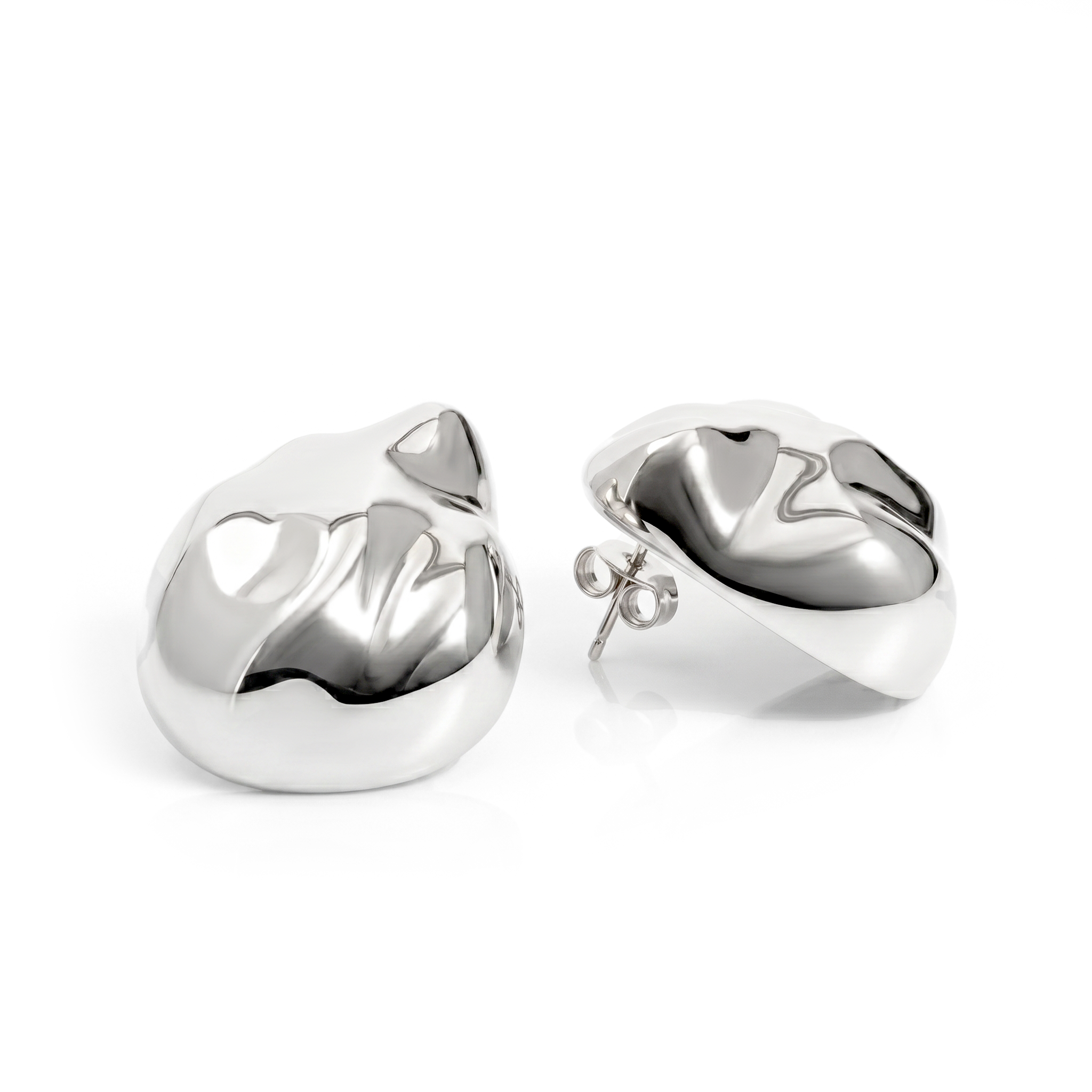 Giselle Textured Dome Drop Earrings Gold