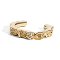 Nathalia Sculpted Hammered Cuff Bracelet Gold