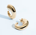 Camila Chunky Open Hoop Earrings Gold
