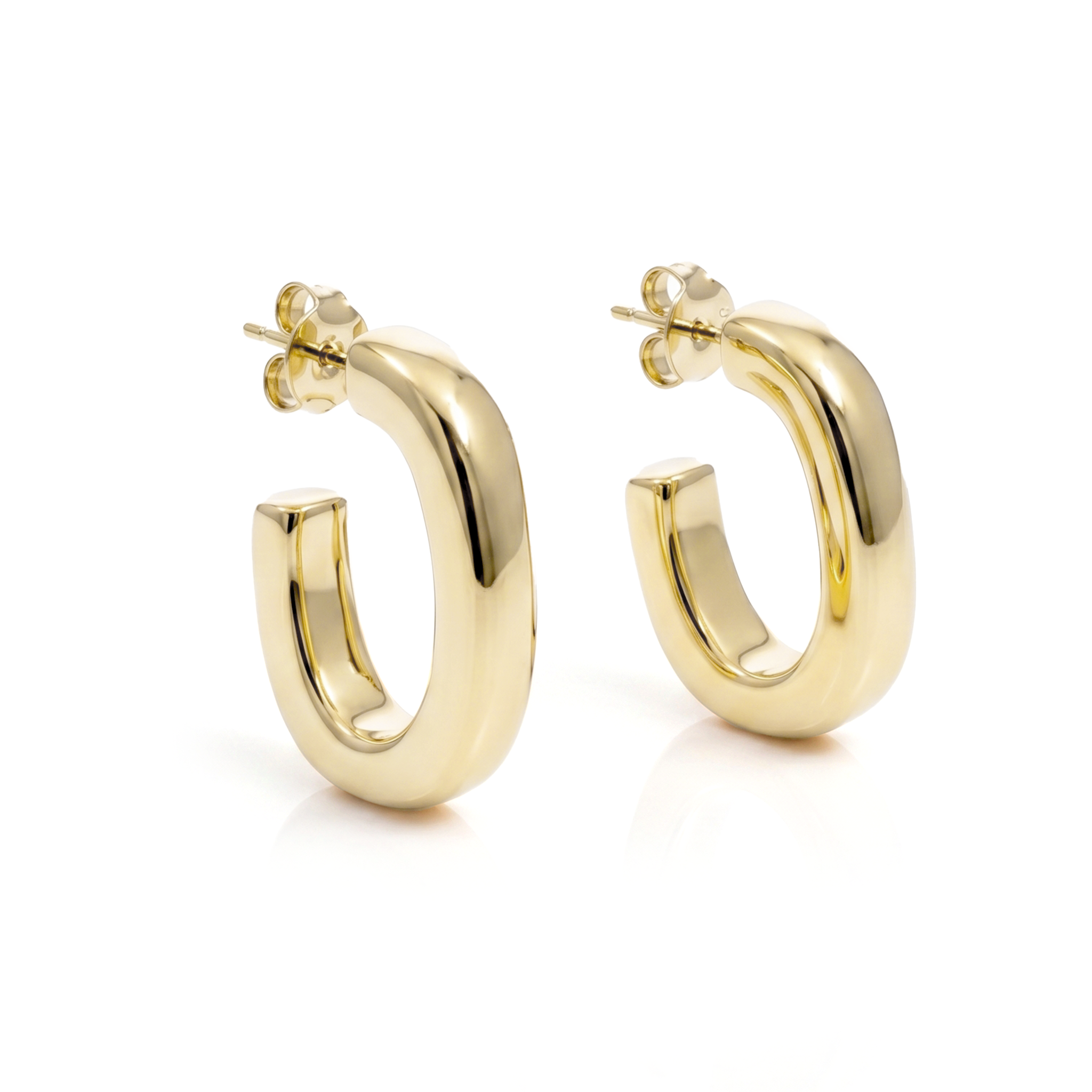 Mia Sculptural Oval Hoop Earrings Gold