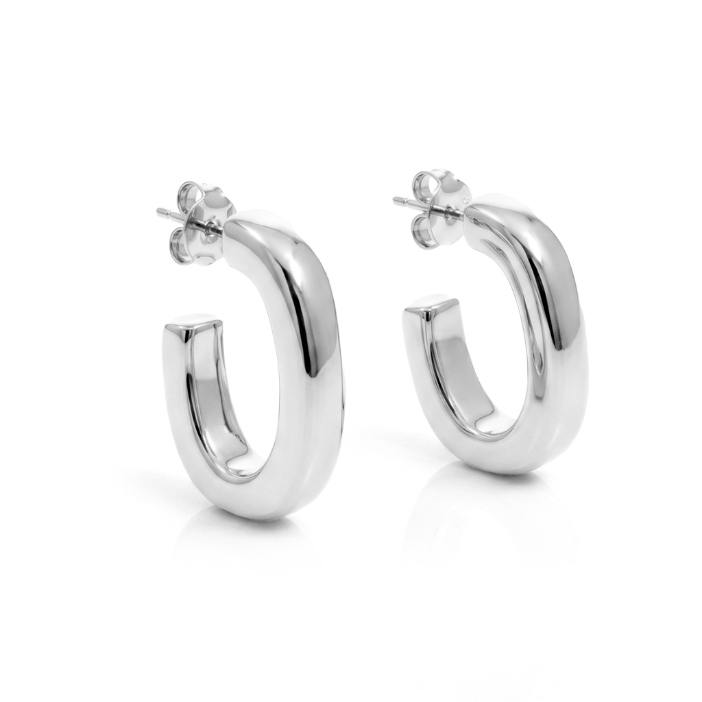 Mia Sculptural Oval Hoop Earrings Gold