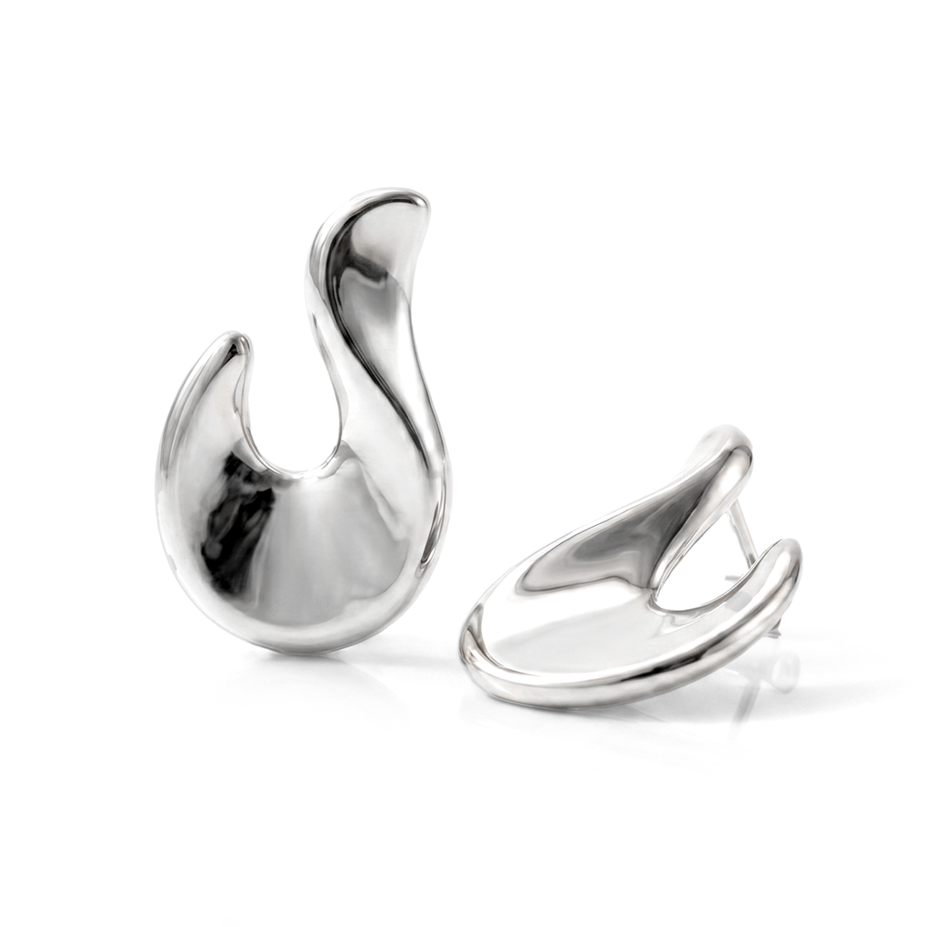 Valentina Abstract Hook Drop Earrings Gold