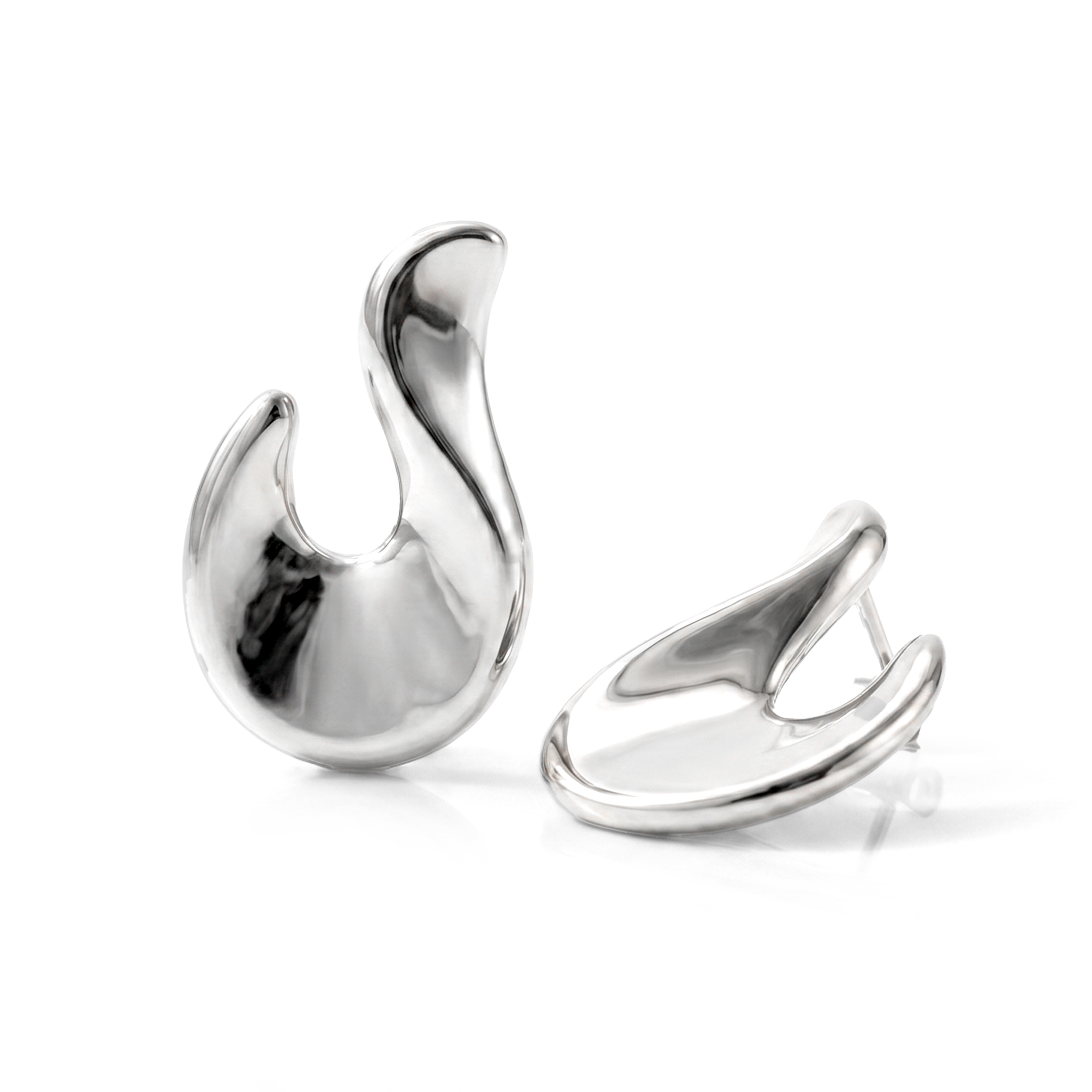 Valentina Abstract Hook Drop Earrings Gold